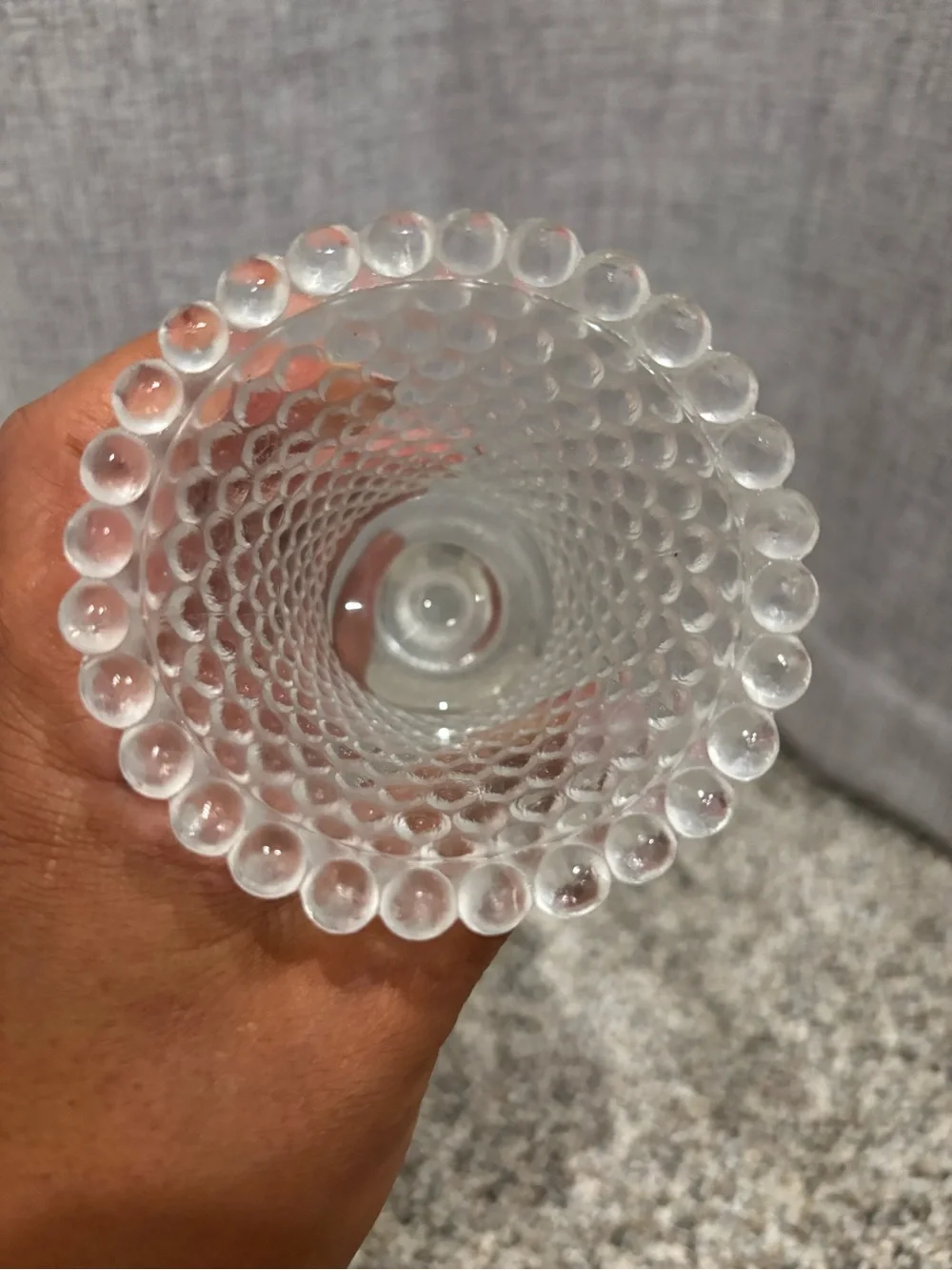 Clear Hobnail Glass Peg Votive Candle Holder – Vintage 3.5